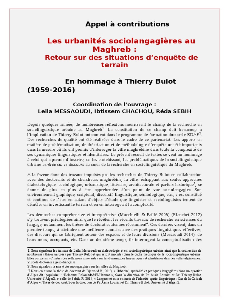 Urbanités sociolangagières au Maghreb | PDF | Sociolinguistique ...