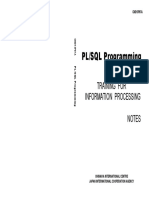 PL/SQL Programming: Training FOR Information Processing Notes