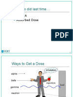 What We Did Last Time : Kerma Absorbed Dose