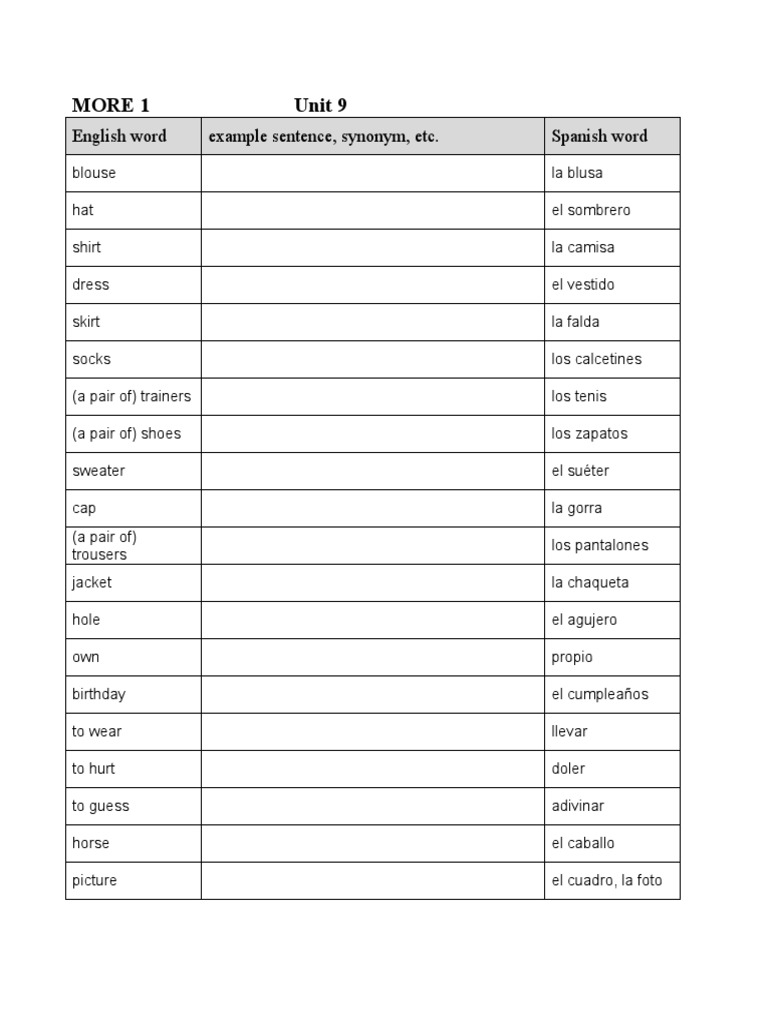 MORE 1 Unit 9 | PDF