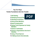 Top Ten Ways Family Foundations Get Into Trouble