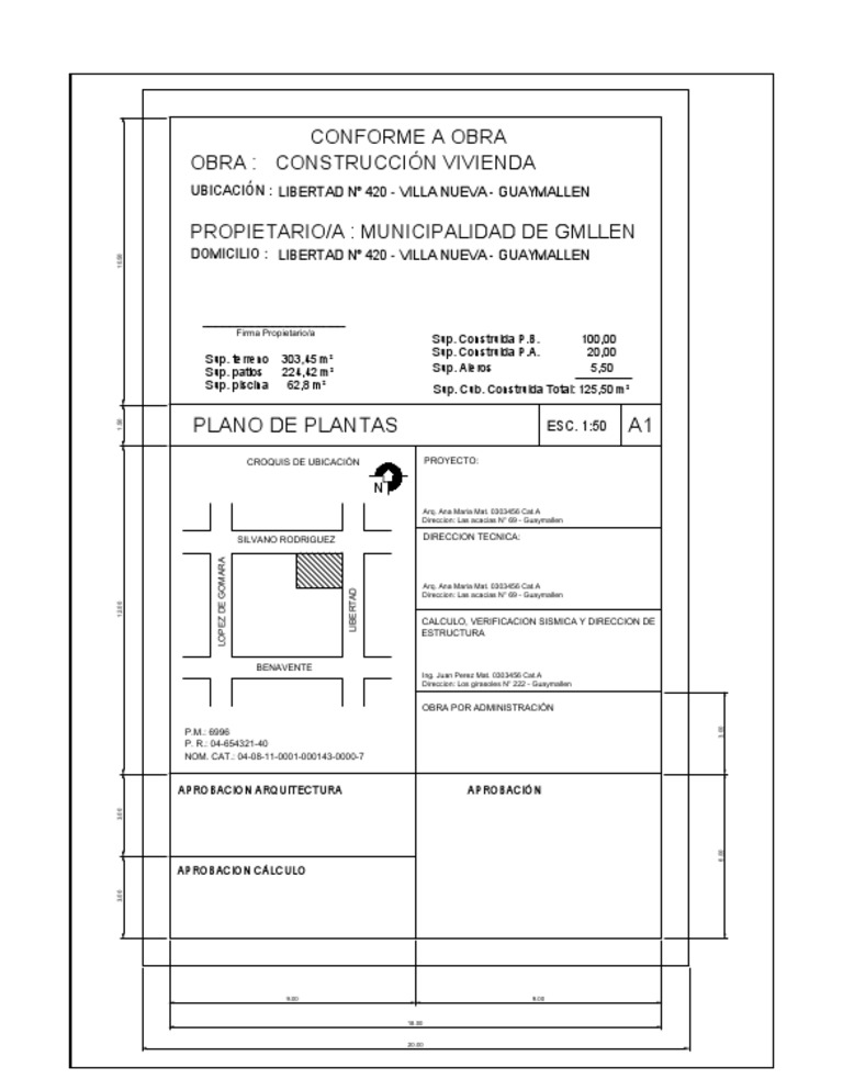Plano de Construcción Vivienda Guaymallén | PDF