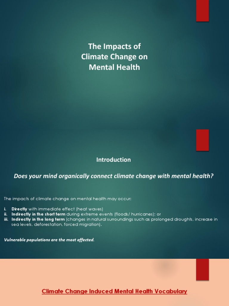 The Impacts Of Climate Change On Mental Health Understanding