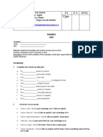 1Â° M EvaluaciÃ N 2 InglÃ©s Unidad 4