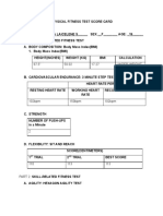 Mharia Laicelene S. Sison - PHYSICAL FITNESS TEST SCORE CARD