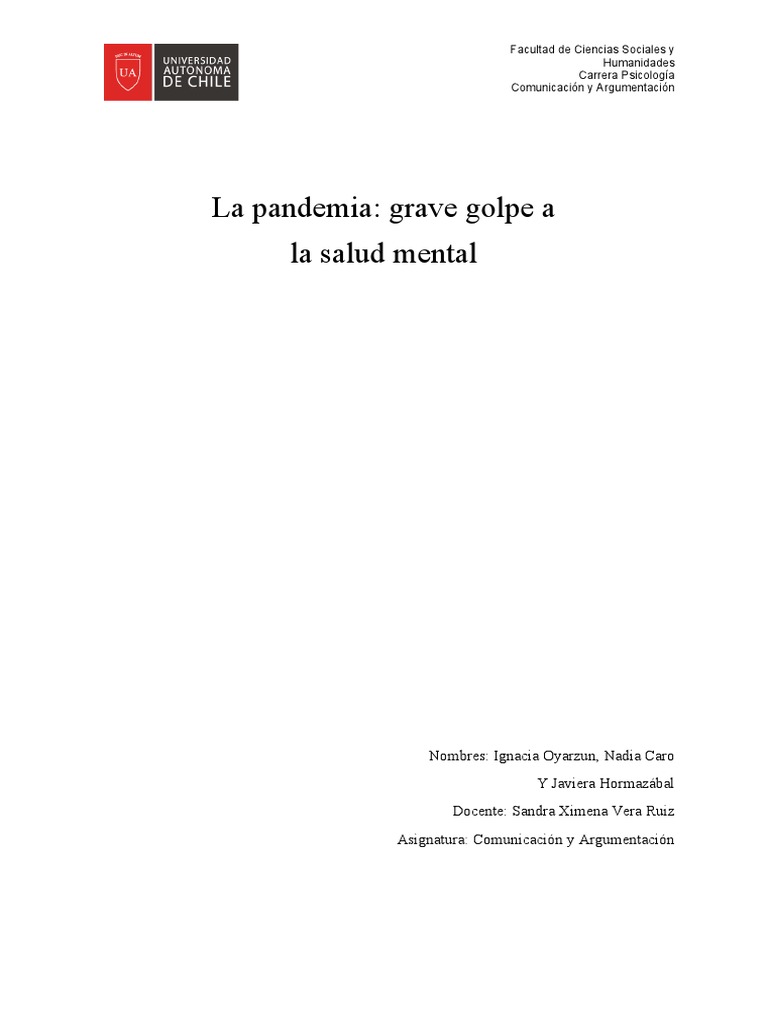 Impacto del Covid-19 en la salud mental | PDF | Salud mental ...