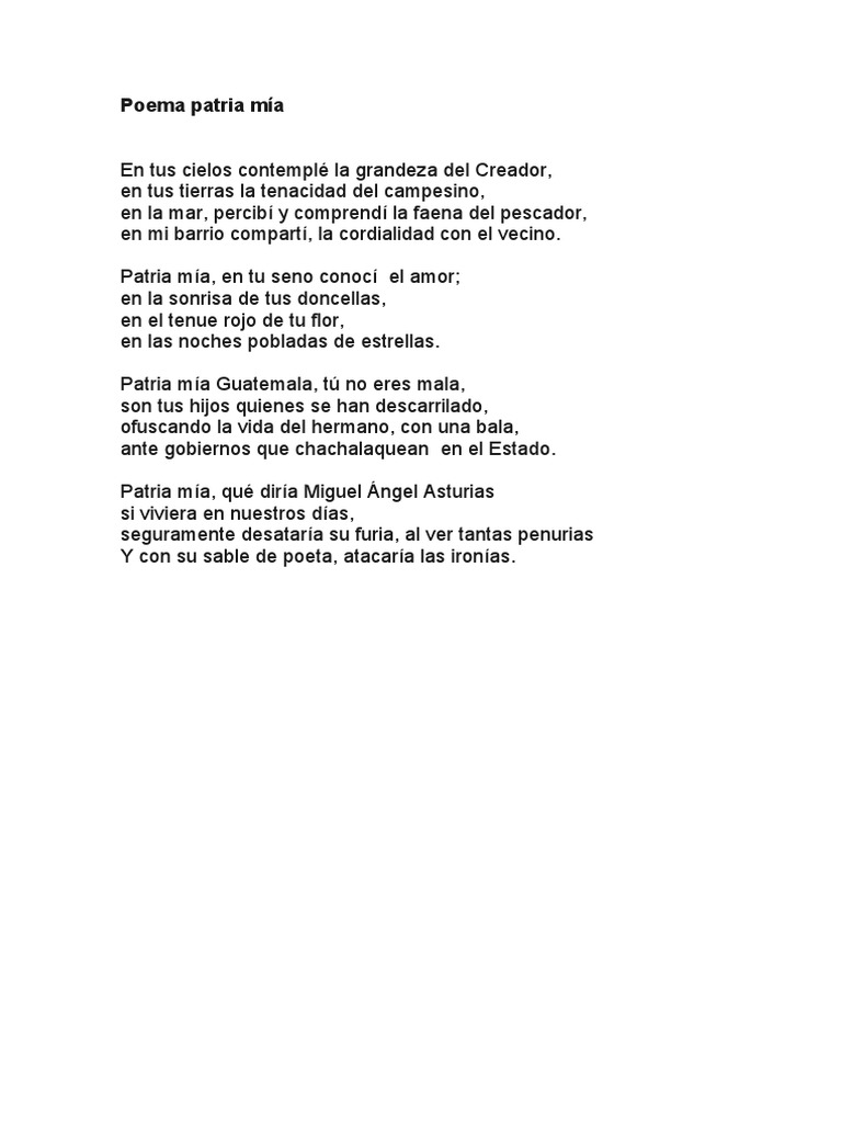 5 Poemas A La Patria | Descargar gratis PDF | Guatemala