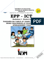 Grade 4 - Q4 - W6 - Paggawa NG Table at Tsart Gamit Ang Word Processor at Electronic Spreadsheet Tool