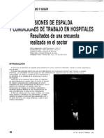 Lesiones de Espalda Y Condiciones Detrabajo en Hospitales Resultados de Una Encuesta Realizada en El Sector