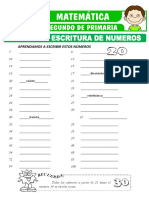 Lectura y Escritura de Numeros para Segundo de Primaria