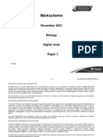 Biology Paper 2 HL Markscheme