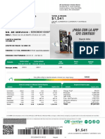 Recibo de luz CFE con detalles de consumo y cargos por $1,541