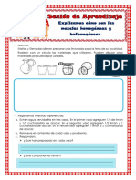 2° Ficha Día 4 Cyt Explicamos Cómo Son Las Mezclas Homogéneas y Heterogéneas.