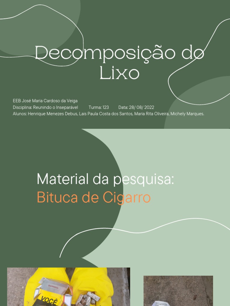 Bituca de Cigarro No Meio-Ambiente. | PDF | Cigarro | Desperdício