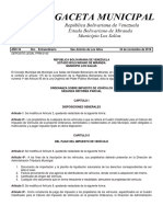 Ordenanza Sobre Impuestos de Vehículos (Segunda Reforma Parcial)