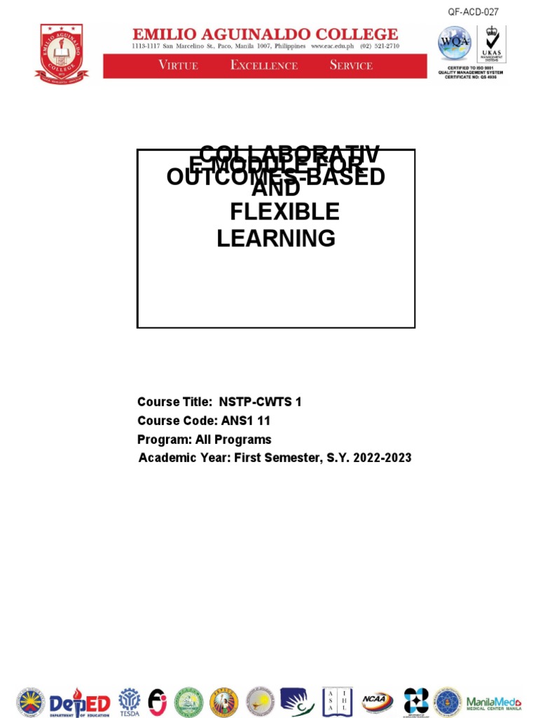 NSTP-CWTS 1 Collaborative Module | PDF | Rubric (Academic) | Citizenship