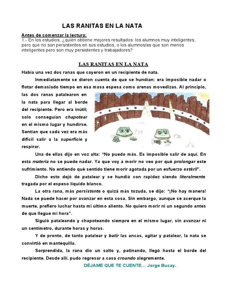 Las ranitas y la lucha por sobrevivir | PDF | Crema