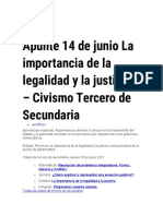 Apunte 14 de Junio La Importancia de La Legalidad y La Justicia