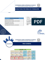 Áreas de formación en la carrera de Arquitectura