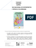 Bases para El 2° Concurso Nacional de Interpretes de Música Colombiana