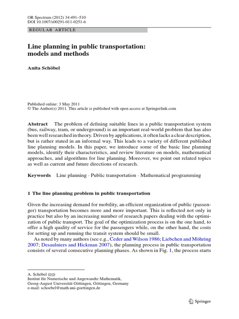 Line Planning in Public Transportation: Models and Methods: Anita ...