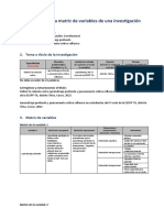 Información para La Actividad Matriz Variables