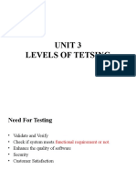 Unit 3 Levels of Tetsing