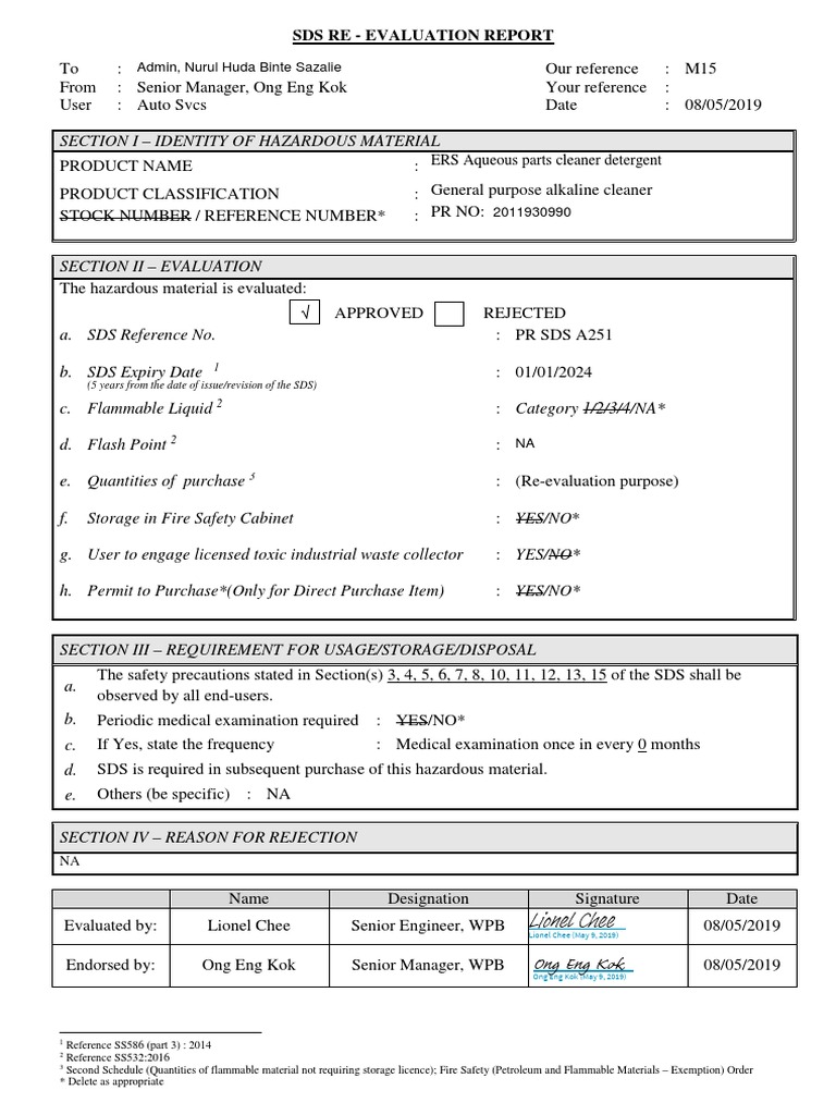 Prsdsa251 ERS Aqueous Parts Cleaner Detergent PDF Dangerous Goods