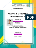 Module 2: Citizenship Training (Activities) : Submitted By: Lagrimas, Ronnel M. Bsed-Science 1 Nstp-Cwts
