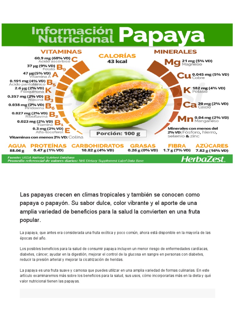 Papaya PDF Vitamina Diabetes