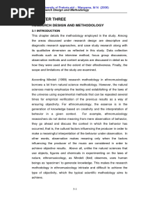 Chapter Three: Research Design and Methodology