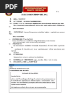 Sesion de Religion 31 de Mayo