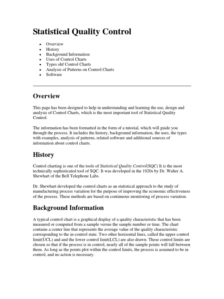 Control Charts in Statistical Quality Control | PDF | Statistics ...
