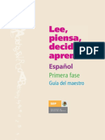 Lee Piensa Decide y Aprende Espanol Guia para El Maestro