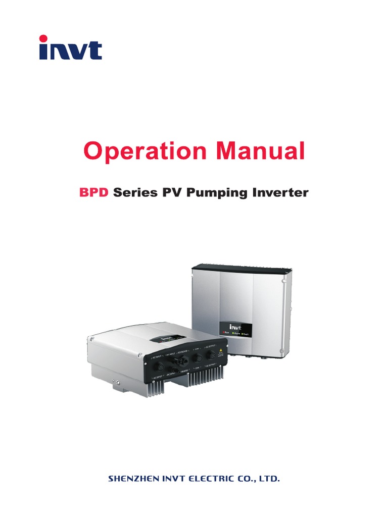BPD Series PV Pumping Inverter Manual | PDF | Power Inverter | Power Supply