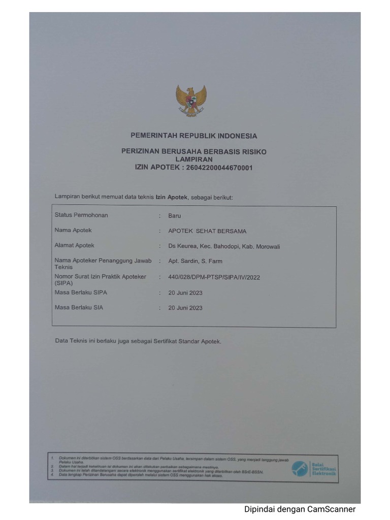 SIA Apotek Sehat Bersama | PDF
