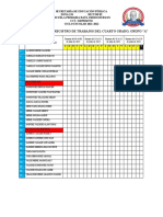 Lista de Asistencia y Registro de Trabajos Del Cuarto Grado 2021-2022