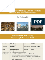 0-1 Int MKT Course Syllabus (Fall 2022) - Marking Grid