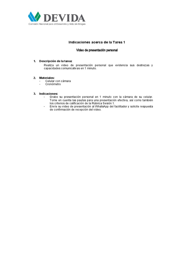Pautas para La Tarea 1 | PDF