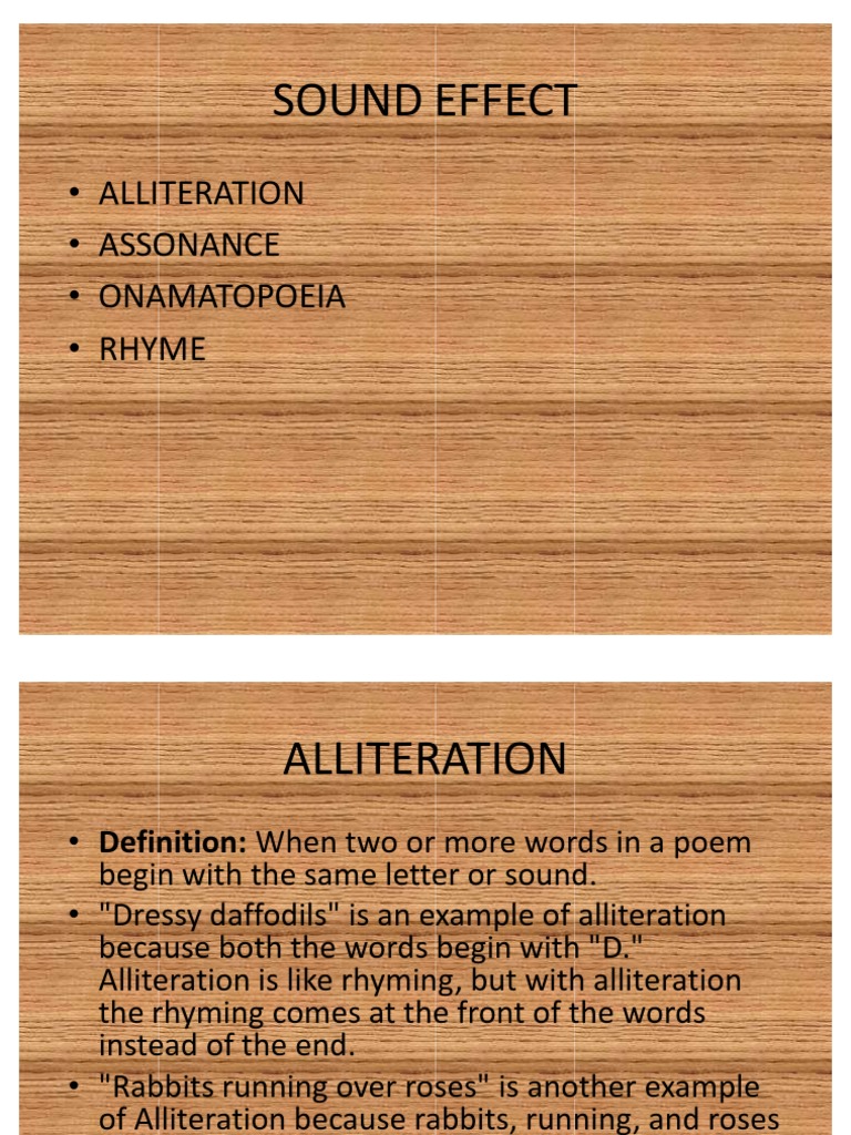 Sound Effects in Poetry and Literature | PDF