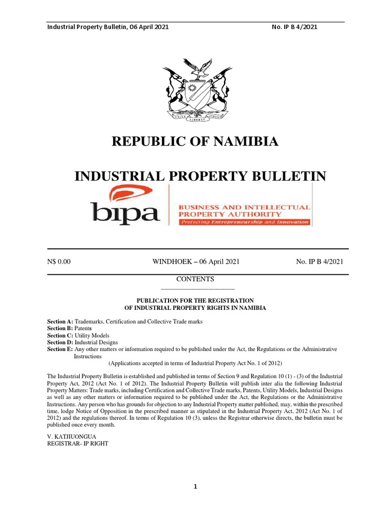 Industrial Property Bulletin March 2021 PDF Fruit Preserves