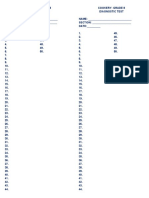 Carpentry Diagnostic Ans Sheet