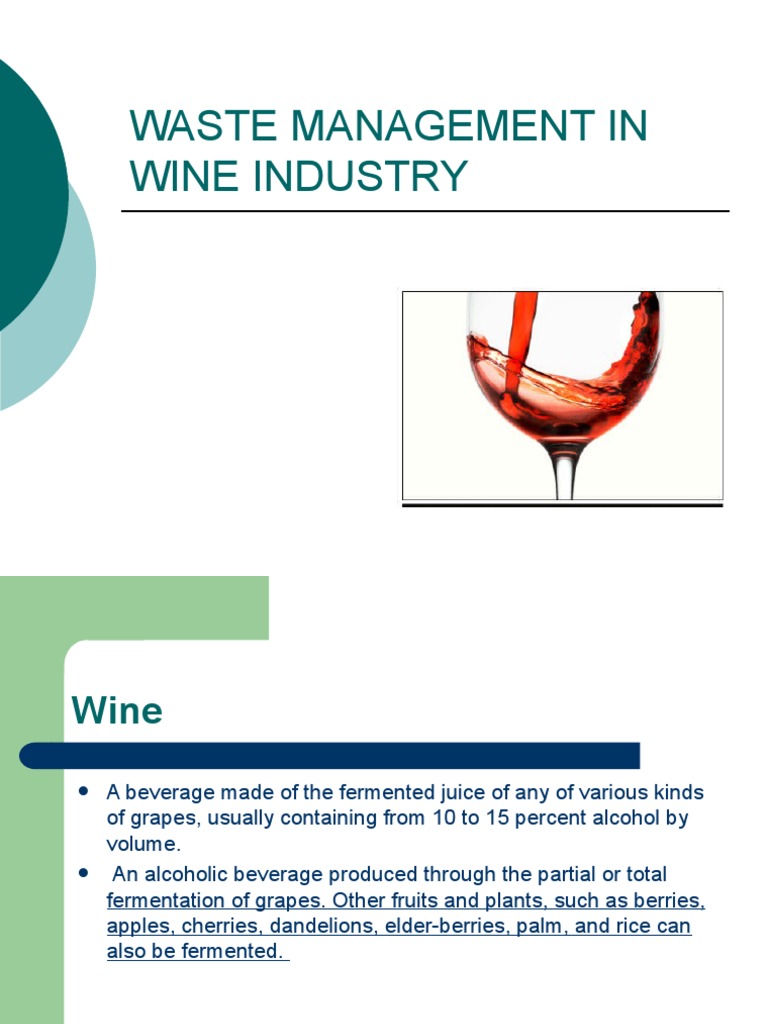 Waste Management in Wine Industry PDF Wine Winemaking