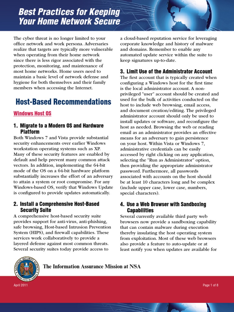 Home Network Security Best Practices | PDF | Computers