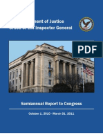 U.S. Department of Justice Office of The Inspector General: Semiannual Report To Congress