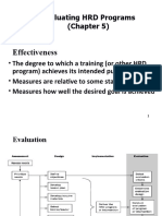 Effectiveness: Evaluating HRD Programs (Chapter 5)