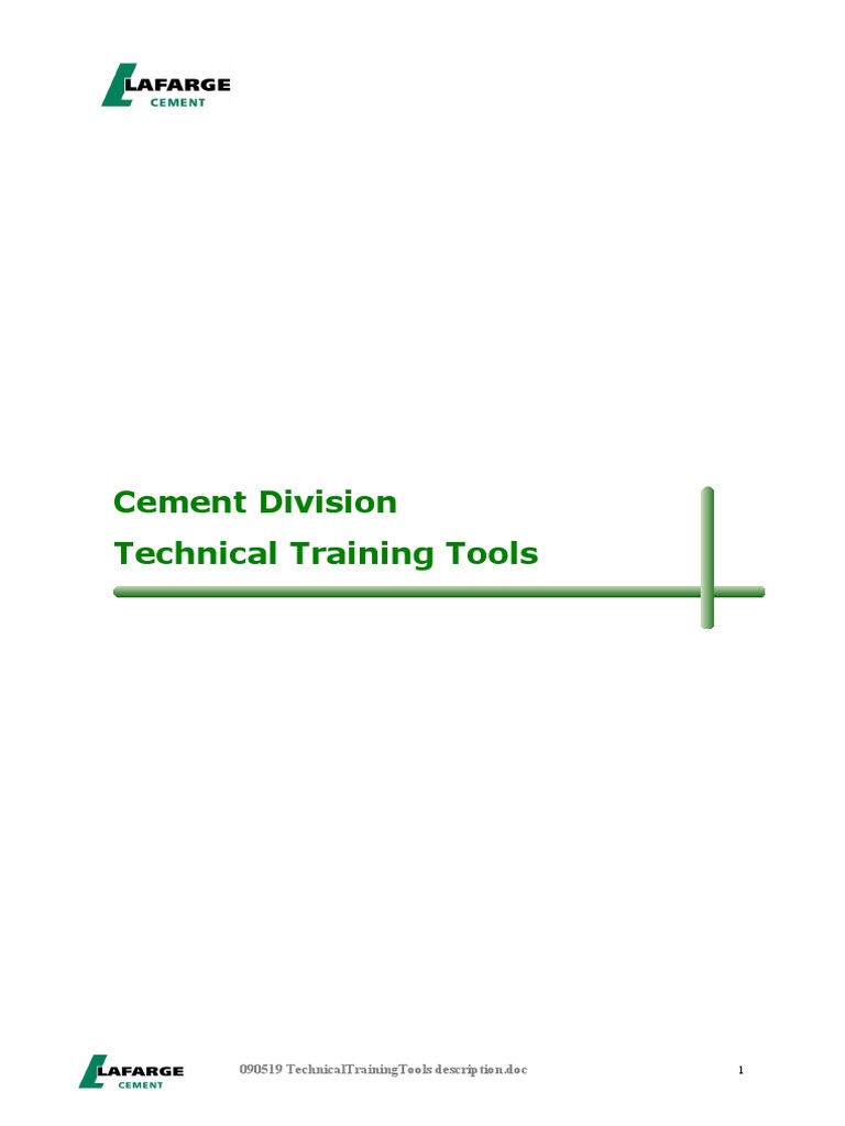 Cement Division Technical Training Tools: 090519 Technicaltrainingtools ...