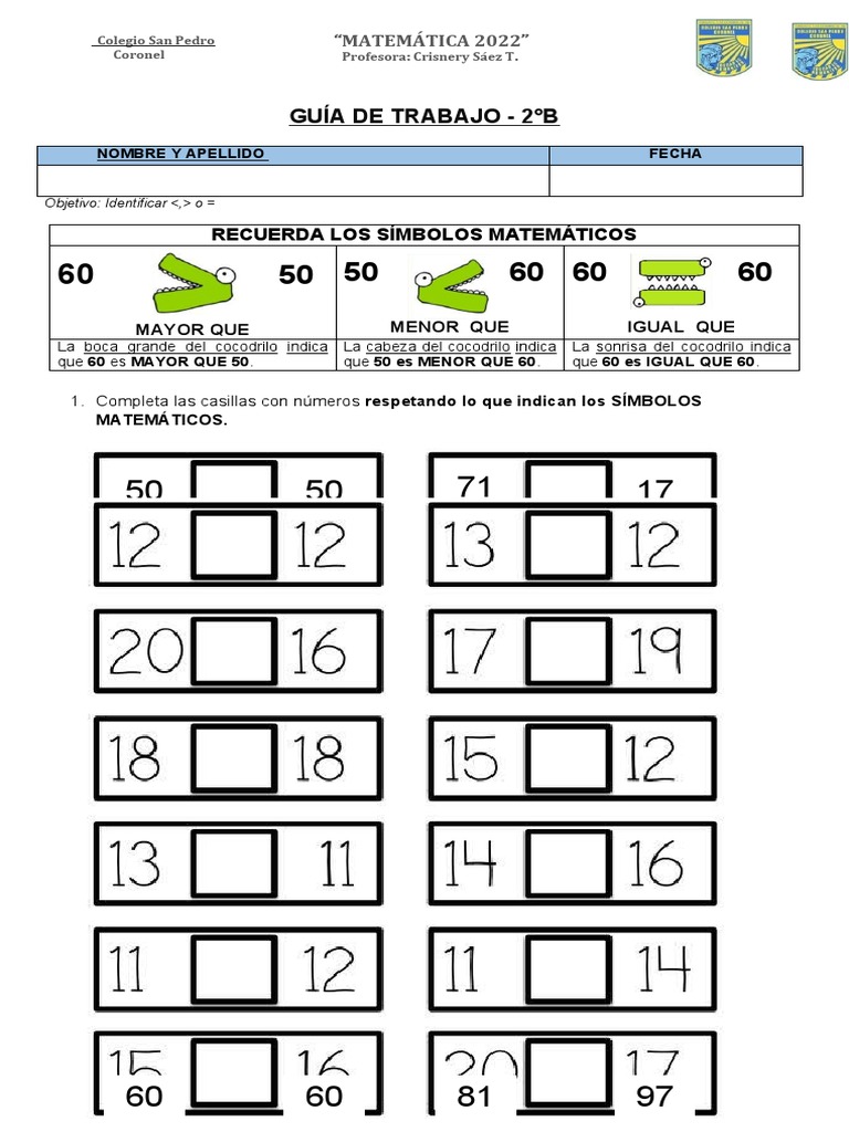 Actividades de mayor y menor con cocodrilos | PDF