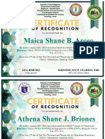 Recognition Certificates