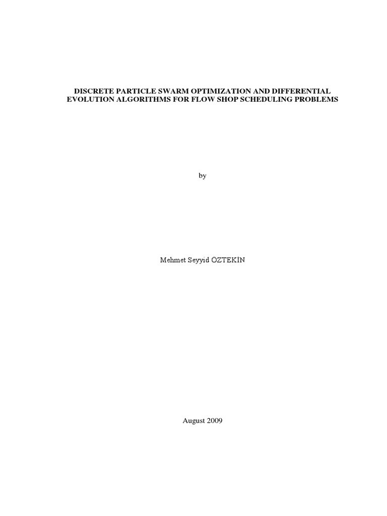 Discrete Particle Swarm Optimization and Differential Evolution